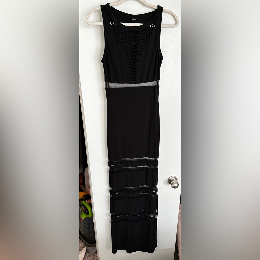 Black cut out maxi dress